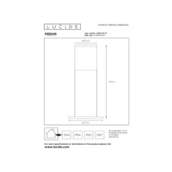 Lucide FEDOR - Sokkellamp Buiten - 1xE27 - IP44 - Mat chroom Sale