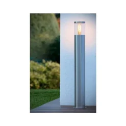 Lucide FEDOR - Sokkellamp Buiten - 1xE27 - IP44 - Mat chroom Sale