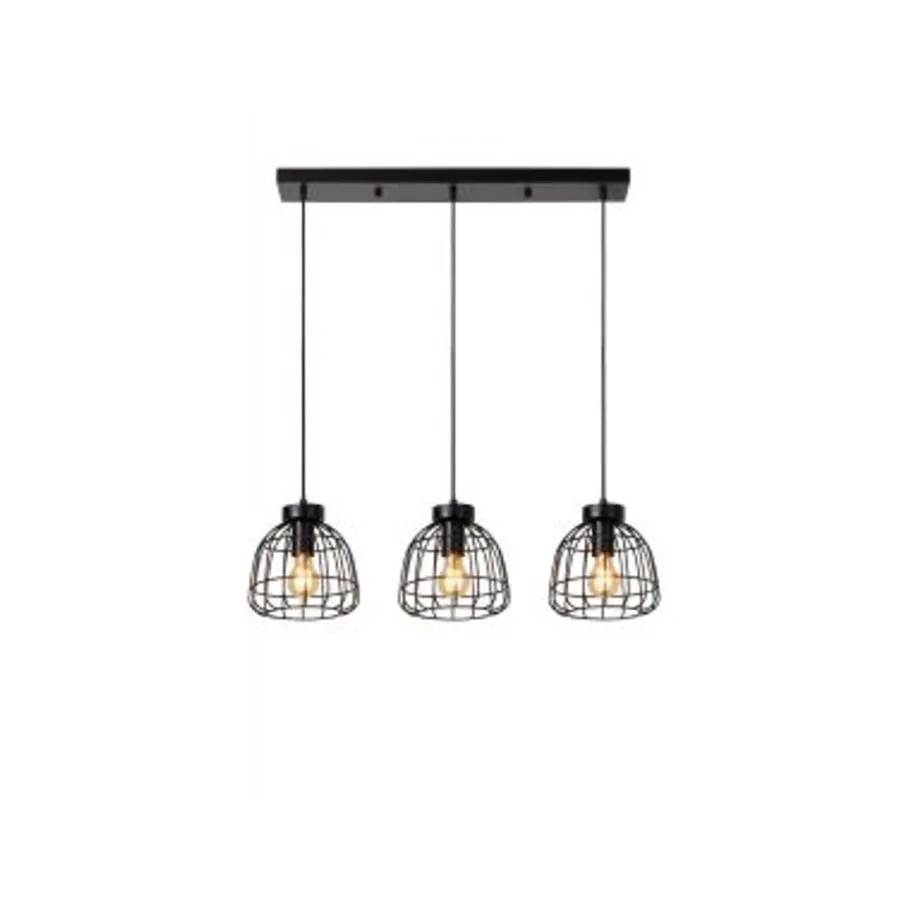 Lucide FILOX Hanglamp-Zwart-3xE27-40W-Metaal Online