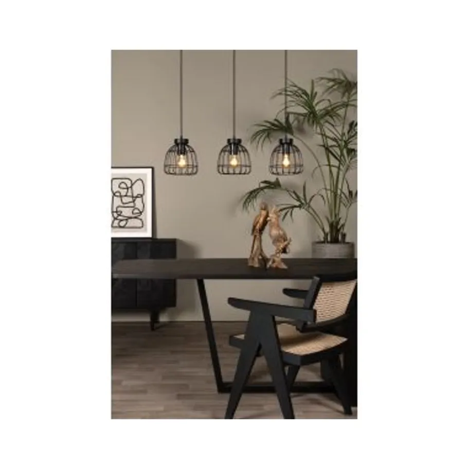 Lucide FILOX Hanglamp-Zwart-3xE27-40W-Metaal Online