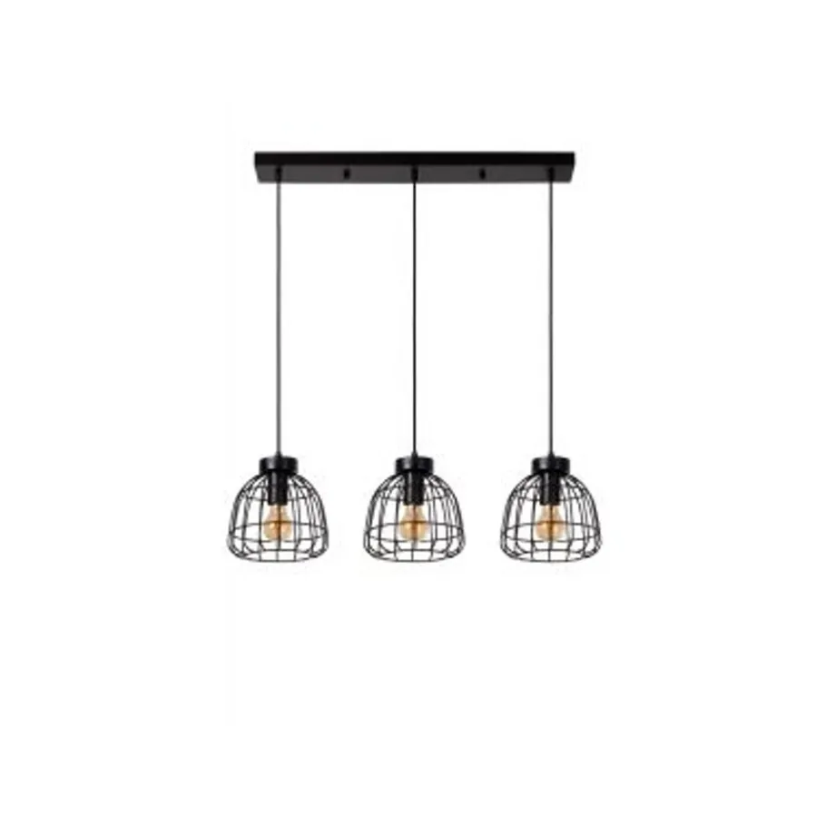 Lucide FILOX Hanglamp-Zwart-3xE27-40W-Metaal Online