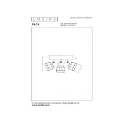 Lucide FILOX Plafondspot-Zwart-Ø25-3xE14-40W-Metaal Discount