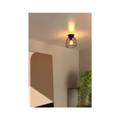 Lucide FILOX Plafonnière-Zwart-Ø20-1xE27-40W-Metaal New