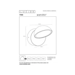 Lucide FINN Wandlamp Buiten-Wit-LED-12W-3000K-IP54-Metaal Best