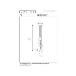 Lucide FIX MULTIPLE Hanglamp 7xE27 / 60W Zwart Outlet