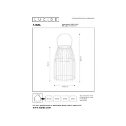 Lucide FJARA - Tafellamp Buiten - Ø 17,5 cm - LED Dimb. - 1x0,3W 3200K - IP44 - Bruin Clearance