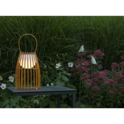 Lucide FJARA - Tafellamp Buiten - Ø 17,5 cm - LED Dimb. - 1x0,3W 3200K - IP44 - Bruin Hot