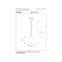 Lucide FLORIEN - Hanglamp - Ø 28 cm - 1xE27 - Amber Discount