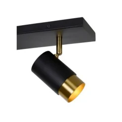 Lucide FLORIS - Plafondspot - Ø 10 cm - 2xGU10 - Zwart Hot