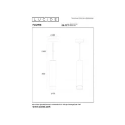 Lucide FLORIS Hanglamp-Zwart-Ø5,9-1xGU10-40W-Alumin. Best