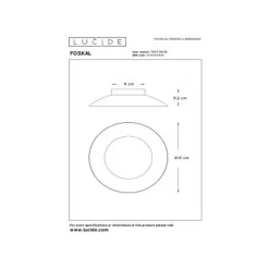 Lucide FOSKAL - Plafonnière - Ø 21,5 cm - LED - 1x6W 2700K - Zwart