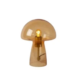 Lucide FUNGO Tafellamp-Oranje-1xE27-60W-Glas Clearance