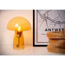 Lucide FUNGO Tafellamp-Oranje-1xE27-60W-Glas Clearance
