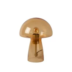 Lucide FUNGO Tafellamp-Oranje-1xE27-60W-Glas Clearance