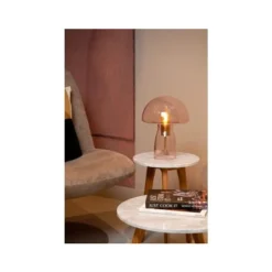 Lucide FUNGO Tafellamp-Roze-1xE27-60W-Glas Discount