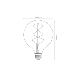 Lucide G125 - Filament lamp - Ø 12,5 cm - LED Dimb. - E27 - 1x5W 2200K - 3 StepDim - Fumé Hot