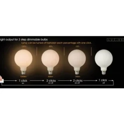 Lucide G125 - Filament lamp - Ø 12,5 cm - LED Dimb. - E27 - 1x8W 2700K - 3 StepDim - Opaal Clearance