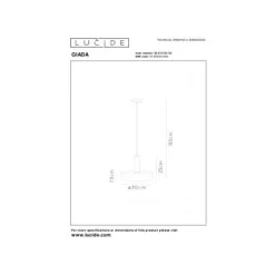 Lucide GIADA - Hanglamp - Ø 30 cm - 1xE27 - Mat Goud / Messing Clearance