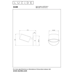 Lucide GIAN - Wandlamp - LED Dimb. - Taupe