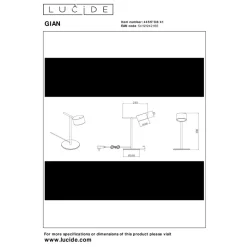 Lucide GIAN Tafellamp-Taupe-LED Dimb.-8W-2700K-12V-Metaal Hot