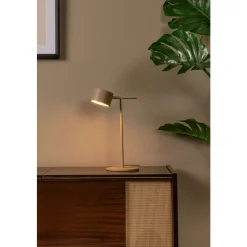 Lucide GIAN Tafellamp-Taupe-LED Dimb.-8W-2700K-12V-Metaal Hot