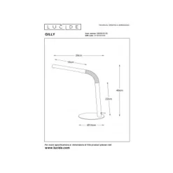 Lucide GILLY - Bureaulamp - LED - 1x3W 2700K - Zwart