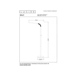Lucide GILLY Leeslamp-Wit-LED Dimb.-3W-2700K-Metaal New