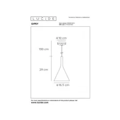 Lucide GIPSY - Hanglamp - Ø 16,5 cm - 1xE27 - Wit Clearance
