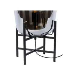 Lucide GLORIO Tafellamp-Zwart-Ø32-1xE27-60W-Glas Clearance