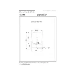 Lucide GLORIO Tafellamp-Zwart-Ø32-1xE27-60W-Glas Clearance