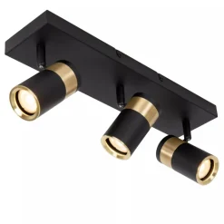 Lucide GORIK - Plafondspot - 3xGU10 - Zwart Hot