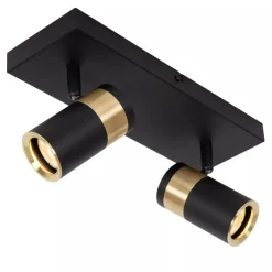 Lucide GORIK - Plafondspot - 2xGU10 - Zwart Hot