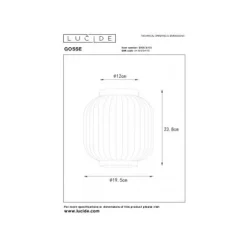 Lucide GOSSE - Plafonnière - Ø 19 cm - 1xE27 - Wit Discount
