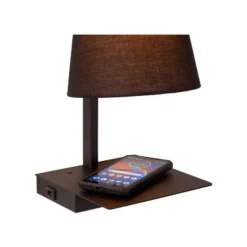 Lucide GREGORY Bedlamp-Zwart-1xE27-60W-Met USB oplaadpunt Discount