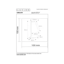 Lucide GREGORY Bedlamp-Zwart-1xE27-60W-Met USB oplaadpunt Discount