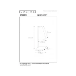 Lucide GREGORY Tafellamp-Beige-1xE27-60W-Staal Outlet