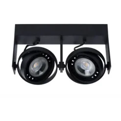 Lucide GRIFFON - Plafondspot - LED Dim to warm - GU10 - 2x12W 2200K/3000K - Zwart Best