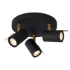 Lucide GRONY - Plafondspot - LED Dim to warm - GU10 - 3x5W 2200K/3000K - Zwart Discount