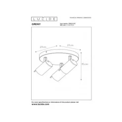Lucide GRONY - Plafondspot - LED Dim to warm - GU10 - 3x5W 2200K/3000K - Zwart Discount