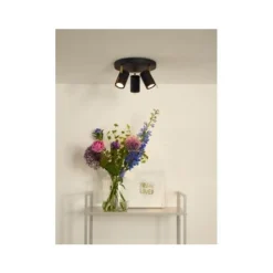 Lucide GRONY - Plafondspot - LED Dim to warm - GU10 - 3x5W 2200K/3000K - Zwart Discount