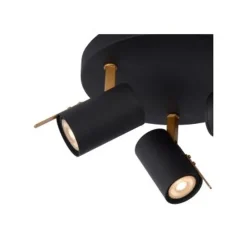 Lucide GRONY - Plafondspot - LED Dim to warm - GU10 - 3x5W 2200K/3000K - Zwart Discount