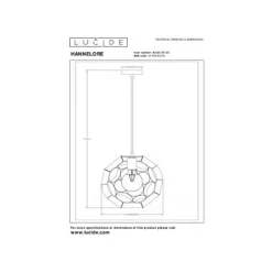 Lucide HANNELOR. Hanglamp-Mat Go.-Ø30-1xE27-40W-Metaal Outlet