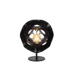 Lucide HANNELOR. Tafellamp-Zwart-Ø25-1xE27-40W-Metaal Hot