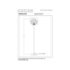 Lucide HANNELOR. Vloerlamp-Zwart-Ø30-1xE27-40W-Metaal Clearance