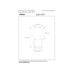 Lucide HERMAN Tafellamp-Zwart-Ø20-1xE27-40W-Katoen Discount