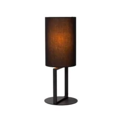 Lucide HERMAN Tafellamp-Zwart-Ø20-1xE27-40W-Katoen Discount