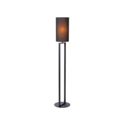 Lucide HERMAN Vloerlamp-Zwart-Ø26-1xE27-40W-Katoen