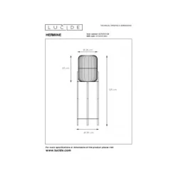 Lucide HERMINE - Vloerlamp - Ø 30 cm - 1xE27 - Zwart Outlet