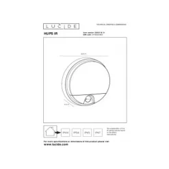 Lucide HUPS IR Wandlamp Buiten-Wit-LED-10W-3000K-IP54 Discount