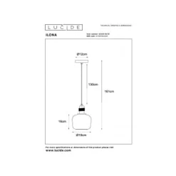 Lucide ILONA Hanglamp-Amber-Ø18-1xE27-40W-Glas Best
